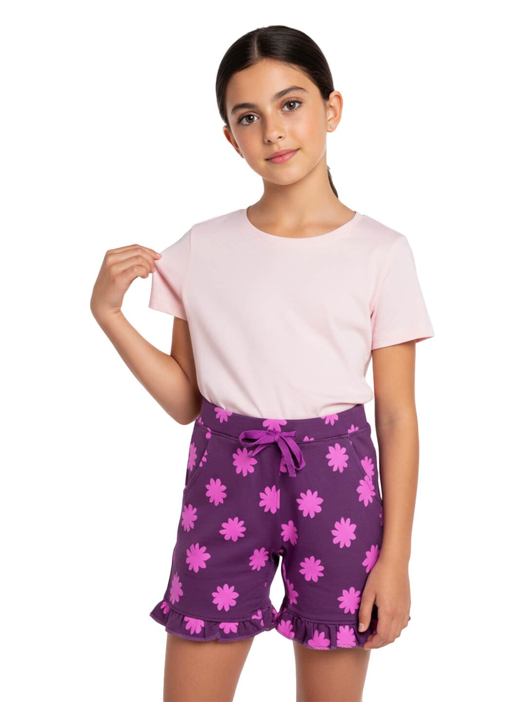 Girls Daisy Print Shorts Cute FUn 100% Cotton