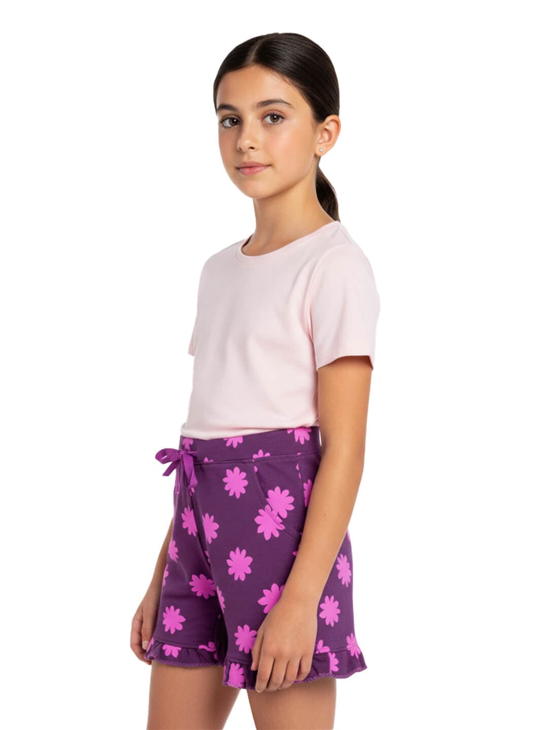 Girls Daisy Print Shorts Cute FUn 100% Cotton
