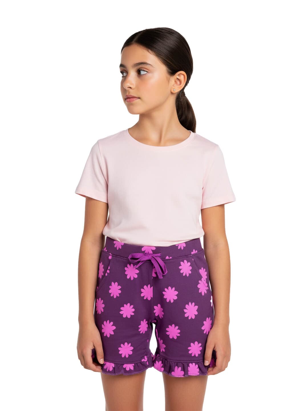 Girls Daisy Print Shorts Cute FUn 100% Cotton