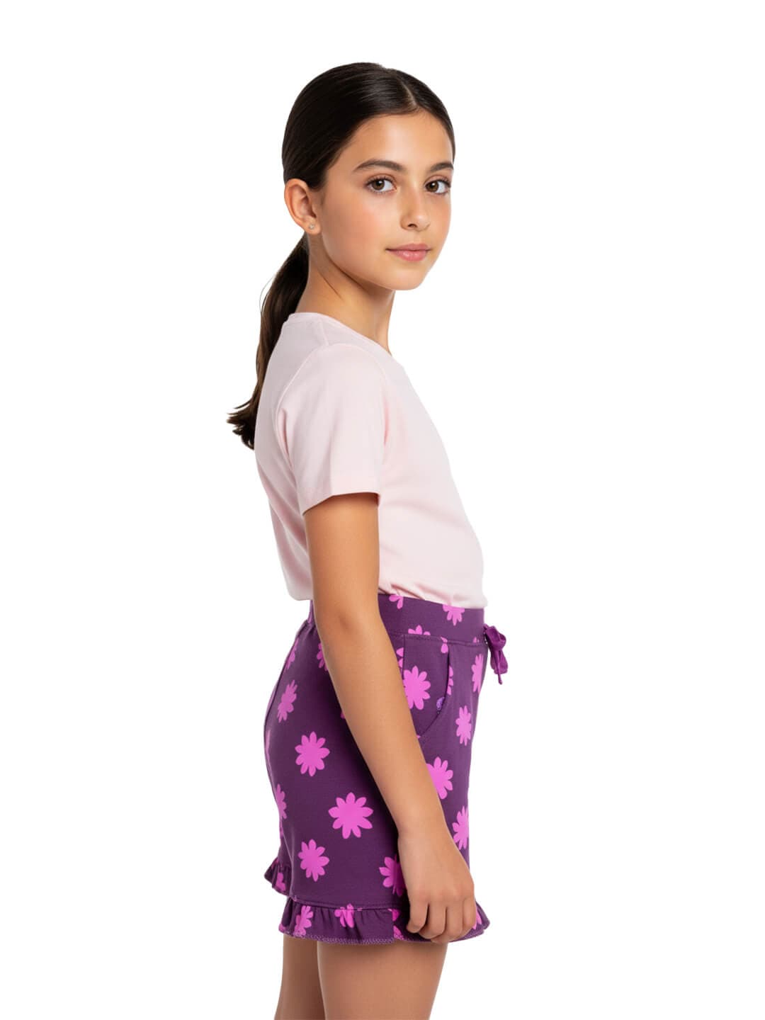 Girls Daisy Print Shorts Cute FUn 100% Cotton