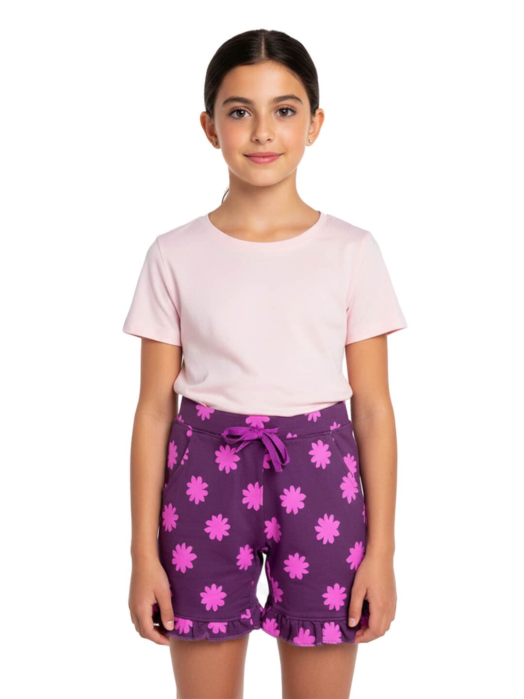 Girls Daisy Print Shorts Cute FUn 100% Cotton