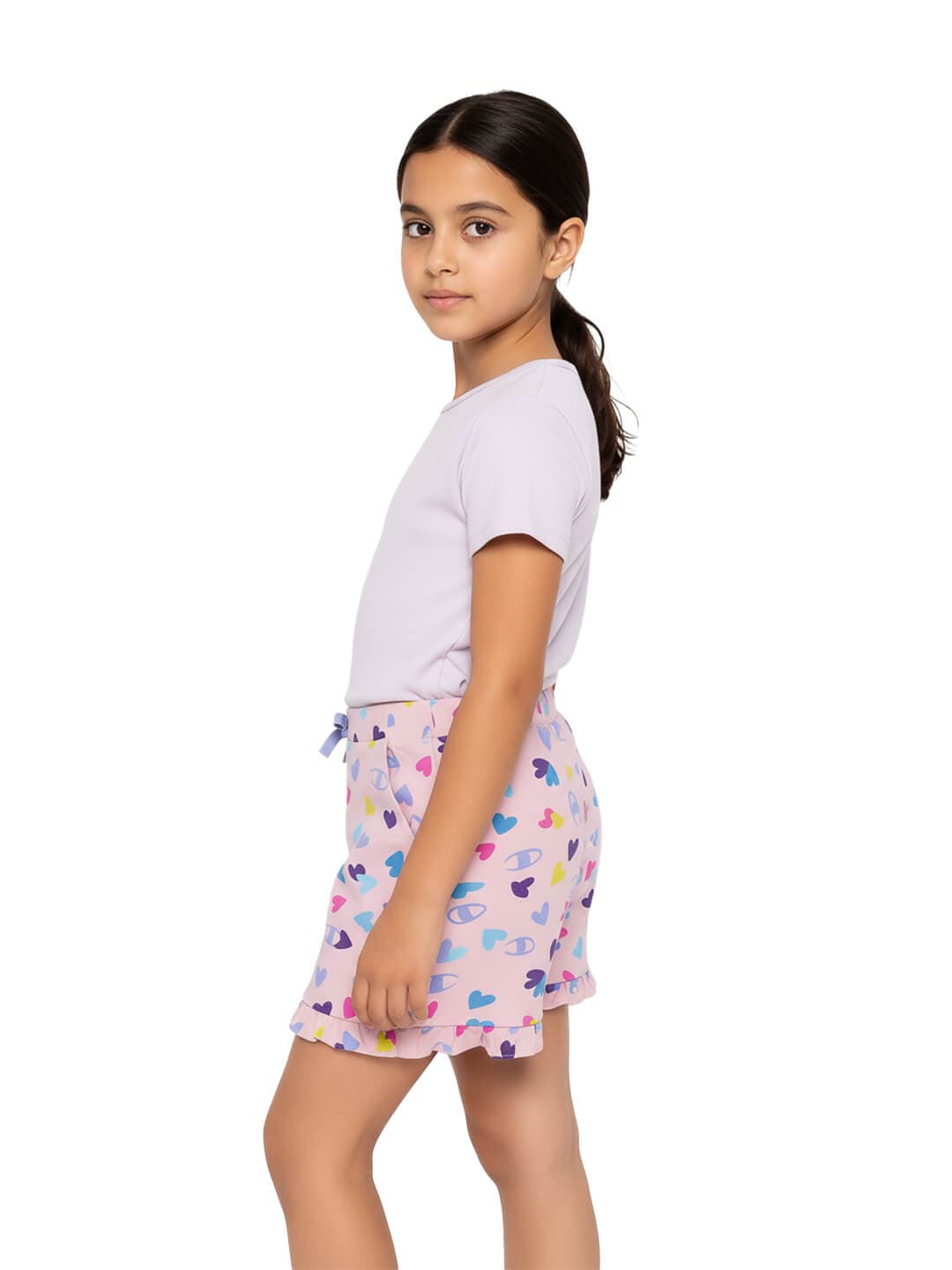 Girls Heart Print Shorts Cute Fun 100% Cotton