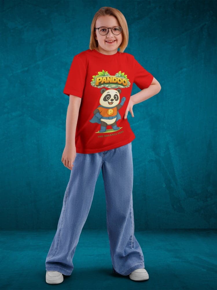 Pandoo Tshirts for Kids 7-12Y Cute Fun Tee