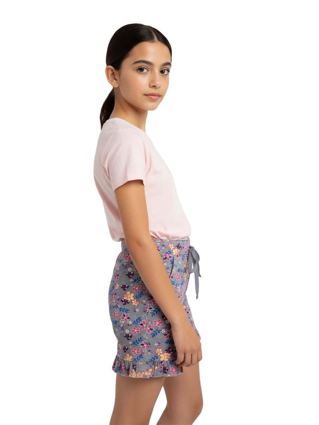 Girls Floral Print Shorts Cute Fun 100% Cotton