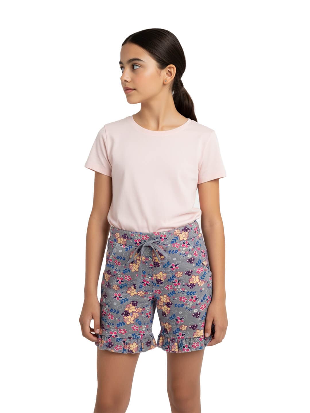Girls Floral Print Shorts Cute Fun 100% Cotton