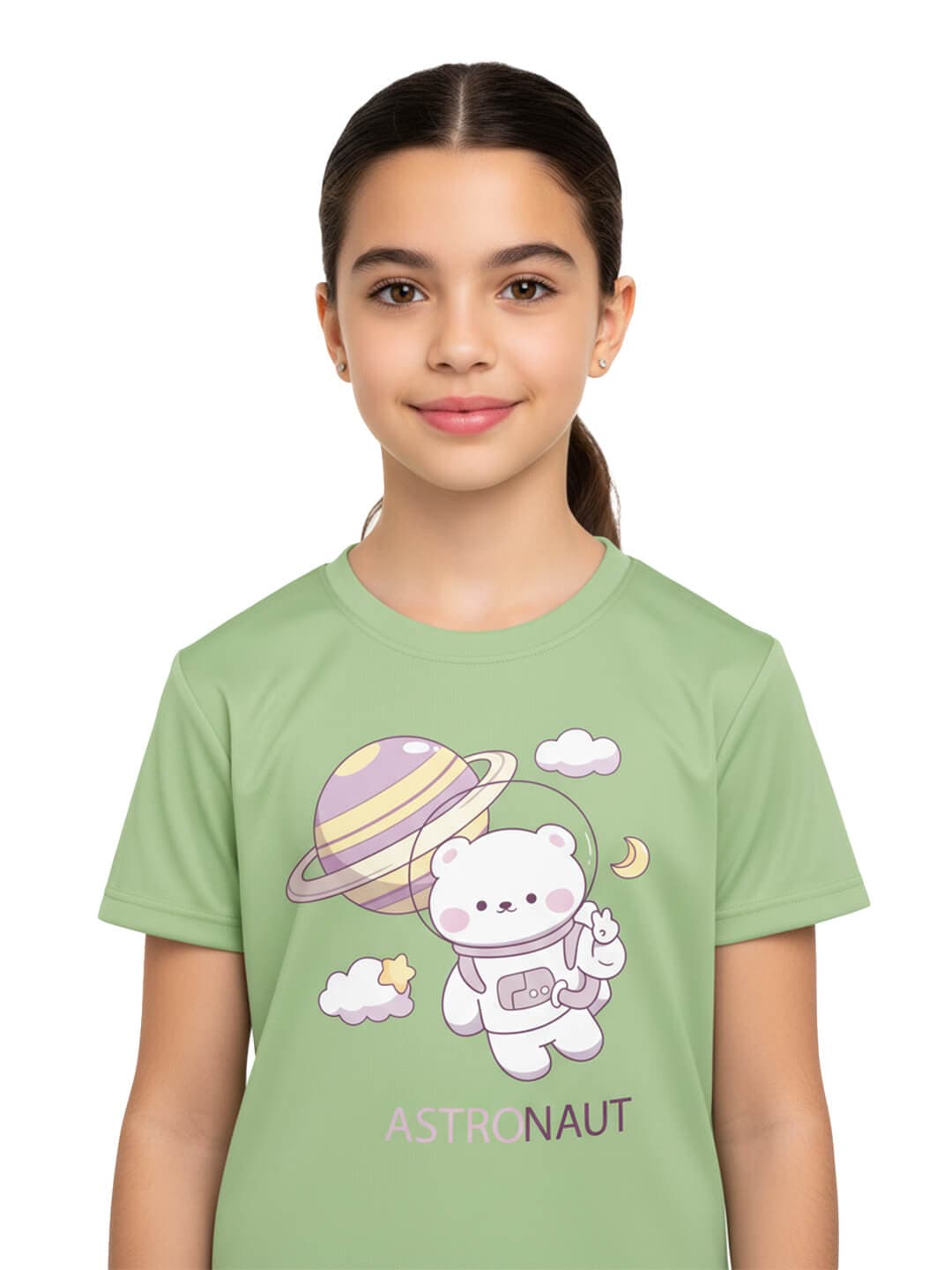 Tshirt for Girls Cute Astronaut 2-6Y Amazing Fun