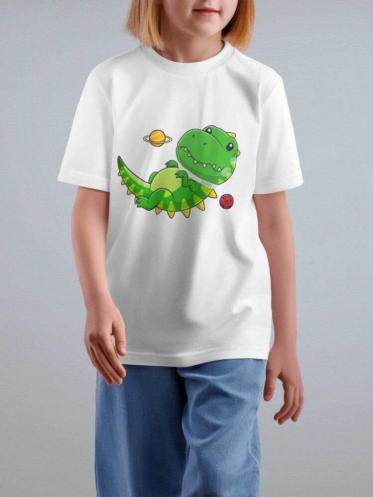 Tshirt for Kids Space Dinosaur 2-6Y Amazing Fun