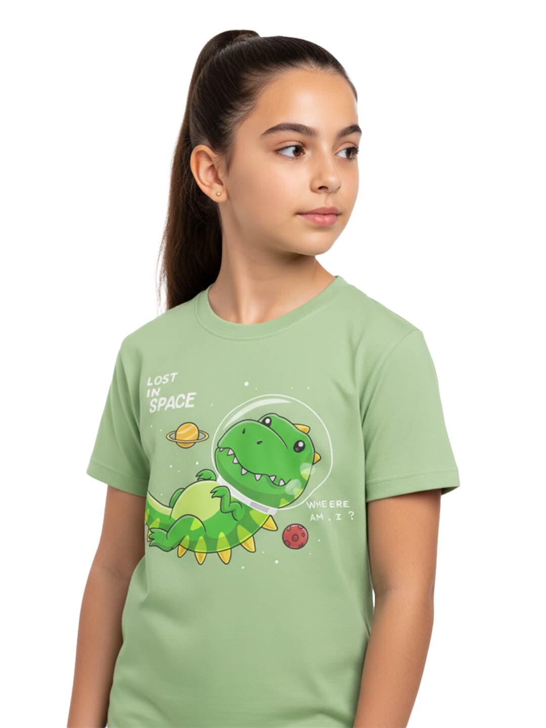 Tshirt for Kids Space Dinosaur 2-6Y Amazing Fun