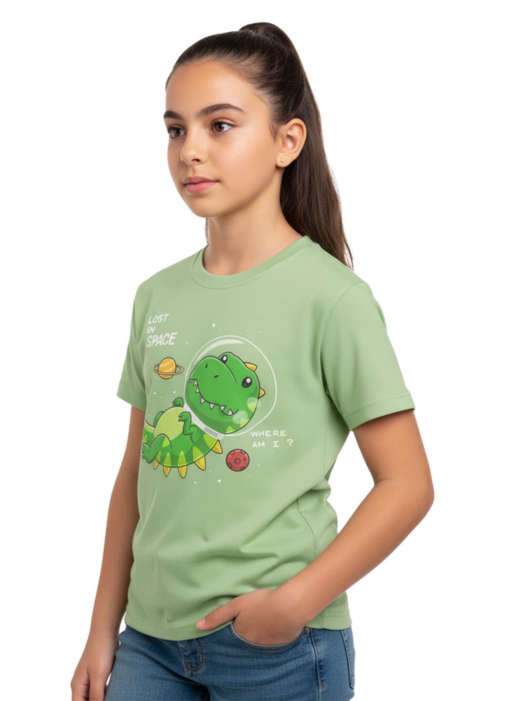 Tshirt for Kids Space Dinosaur 2-6Y Amazing Fun