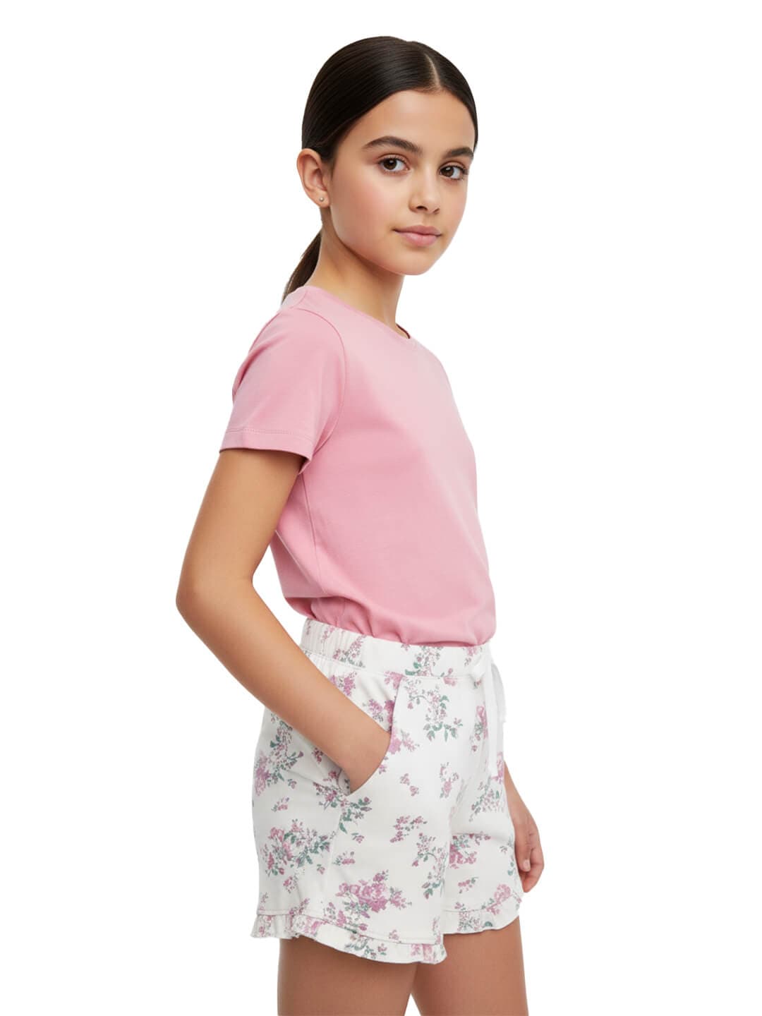 Girls Floral Shorts Cute Fun 100% Cotton