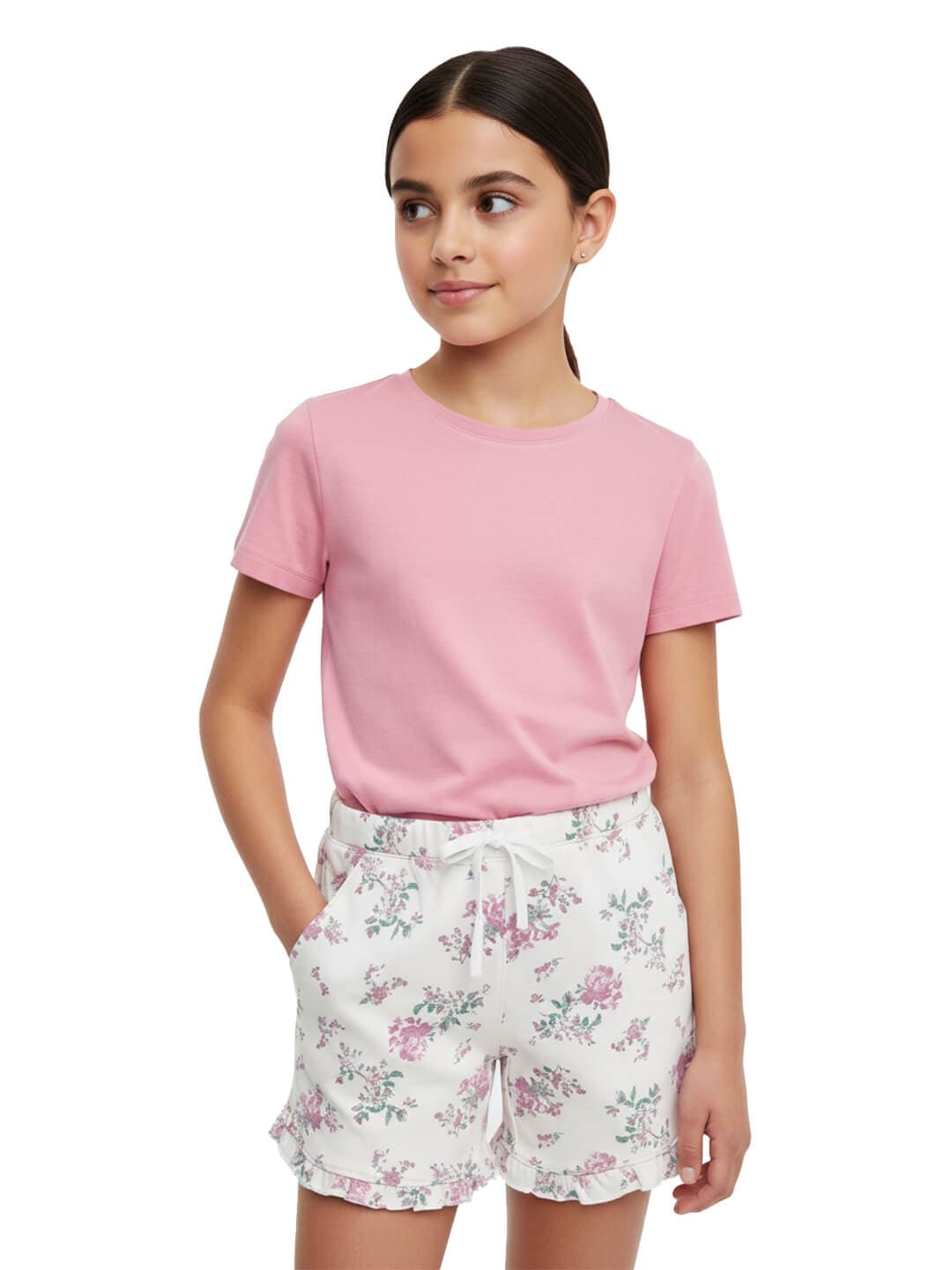 Girls Floral Shorts Cute Fun 100% Cotton