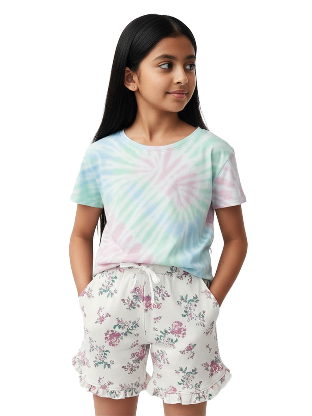 Girls Floral Shorts Cute Fun 100% Cotton